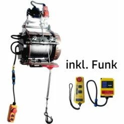 Warrior Industrie Hebezug Seilzug Kran Elektroseilwinde Hebezeug 800kg 220V Nach EN 14492:2 Inkl. Funkfernbedienung