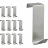 RELAXDAYS 12 X Türhaken Edelstahl, Zum Einhängen, Rostbeständig, S-Haken, Türkleiderhaken, Für 2 Cm Türfalz, Türaufhänger, Silber -Seilwinden Sales 11656532 1