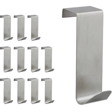 RELAXDAYS 12 X Türhaken Edelstahl, Zum Einhängen, Rostbeständig, S-Haken, Türkleiderhaken, Für 2 Cm Türfalz, Türaufhänger, Silber 3 RELAXDAYS 12 X Türhaken Edelstahl, Zum Einhängen, Rostbeständig, S-Haken, Türkleiderhaken, Für 2 Cm Türfalz, Türaufhänger, Silber