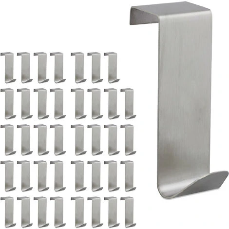 RELAXDAYS 40 X Türhaken Edelstahl, Zum Einhängen, Rostbeständig, S-Haken, Türkleiderhaken, Für 2 Cm Türfalz, Türaufhänger, Silber 3 RELAXDAYS 40 X Türhaken Edelstahl, Zum Einhängen, Rostbeständig, S-Haken, Türkleiderhaken, Für 2 Cm Türfalz, Türaufhänger, Silber