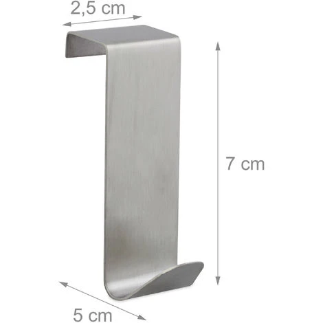 RELAXDAYS 40 X Türhaken Edelstahl, Zum Einhängen, Rostbeständig, S-Haken, Türkleiderhaken, Für 2 Cm Türfalz, Türaufhänger, Silber 6 RELAXDAYS 40 X Türhaken Edelstahl, Zum Einhängen, Rostbeständig, S-Haken, Türkleiderhaken, Für 2 Cm Türfalz, Türaufhänger, Silber – Bild 4