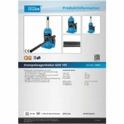 Güde Hydraulikheber Stempelwagenheber Wagenheber Stempelheber Stütze GSH 10 T -Seilwinden Sales 12206802 5 1