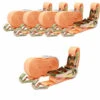 BAUMARKTPLUS 5x Profi Ratschen Spanngurt Spanngurte Zurrgurt 2-tlg 6m 0,8t 0,8to 800kg TÜV/GS ORANGE -Seilwinden Sales 12454392 1