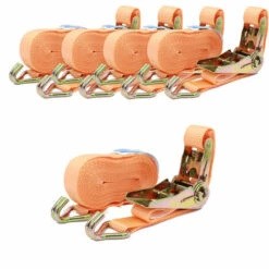 BAUMARKTPLUS 5x Profi Ratschen Spanngurt Spanngurte Zurrgurt 2-tlg 6m 0,8t 0,8to 800kg TÜV/GS ORANGE