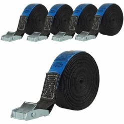 BAUMARKTPLUS 5x Profi Spanngurt Gurt Zurrgurt Klemmschloss Auto 1-tlg 5m 250 Kg SCHWARZ