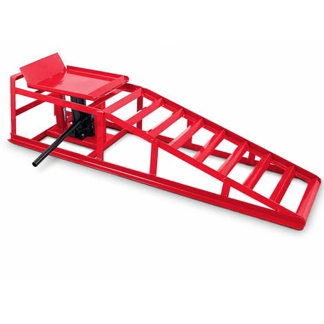 BITUXX 2 Auto PKW Auffahrrampen Mit Wagenheber Wartungsrampe Hebebühne 2000kg In Rot 4 BITUXX 2 Auto PKW Auffahrrampen Mit Wagenheber Wartungsrampe Hebebühne 2000kg In Rot – Bild 2