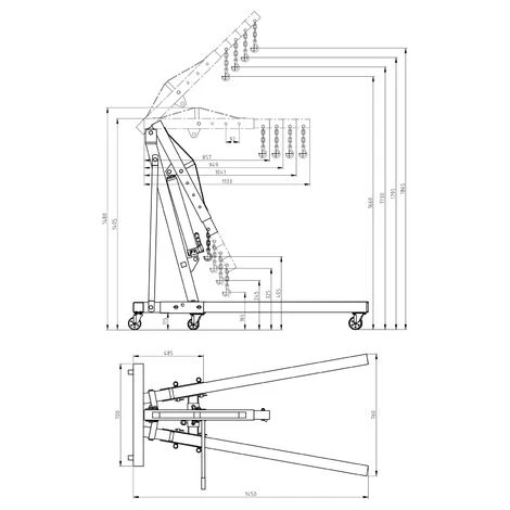 WILTEC Werkstattkran Klappbar Für Lasten Bis 1000 Kg Hubarm 960-1240 Mm Lastkran Motorkran Motorheber 6 WILTEC Werkstattkran Klappbar Für Lasten Bis 1000 Kg Hubarm 960-1240 Mm Lastkran Motorkran Motorheber – Bild 4