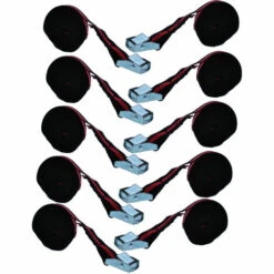 MISO TOOLS 10 Stück Spanngurte 2,5m Lang X 25mm Breit Mit Klemmschloss Gepäckgurt Riemengurt Befestigungsriemen