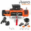 Rhino Winch Elektrische Seilwinde RHINO 12 V 13500 Lb / 6125 Kg Synthetisches Seil Stärker Als Stahl Orange Mit Zwei Drahtlosen Fernbedienungen - 2 Jahre Garantie