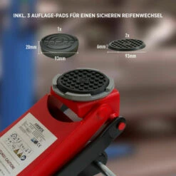 AREBOS 3T Rangierwagenheber | Wagenheber | Doppelkolben | Auto Heber | Flach | Hydraulisch - Schwarz / Rot -Seilwinden Sales 16739669 5