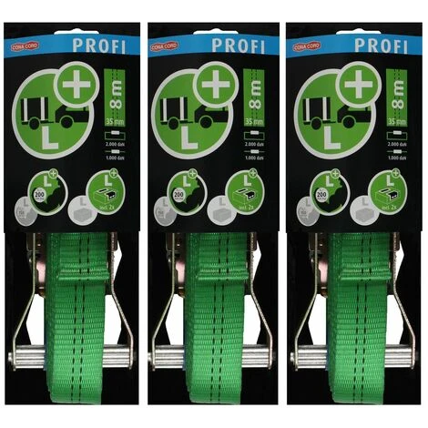 CONACORD 3er Set PROFI Spanngurt Ladungsgurt Sicherungsgurt Zurrgurt 8mx35mm Mit Ratsche Ratschengurt 3 CONACORD 3er Set PROFI Spanngurt Ladungsgurt Sicherungsgurt Zurrgurt 8mx35mm Mit Ratsche Ratschengurt