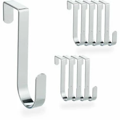 RELAXDAYS 10 X Türhaken Für Kleidung, Für Türen Ohne Falz Bis 4 Cm, Türaufhänger Für Flur & Bad, Kleiderhaken 12 Cm Lang, Silber