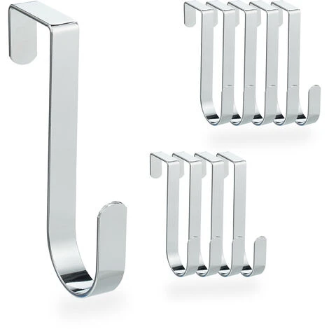 RELAXDAYS 10 X Türhaken Für Kleidung, Für Türen Ohne Falz Bis 4 Cm, Türaufhänger Für Flur & Bad, Kleiderhaken 12 Cm Lang, Silber 3 RELAXDAYS 10 X Türhaken Für Kleidung, Für Türen Ohne Falz Bis 4 Cm, Türaufhänger Für Flur & Bad, Kleiderhaken 12 Cm Lang, Silber