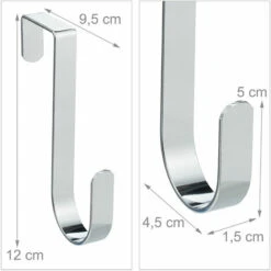 RELAXDAYS 10 X Türhaken Für Kleidung, Für Türen Ohne Falz Bis 4 Cm, Türaufhänger Für Flur & Bad, Kleiderhaken 12 Cm Lang, Silber 11 RELAXDAYS 10 X Türhaken Für Kleidung, Für Türen Ohne Falz Bis 4 Cm, Türaufhänger Für Flur & Bad, Kleiderhaken 12 Cm Lang, Silber -Seilwinden Sales 18964148 5