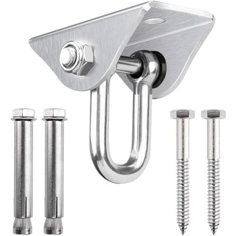 LANGRAY Edelstahl Schwerlast Deckenhaken Premium Hängematten Haken, 2 Schraube Für Beton Holz Yoga Hängematte Stuhl Sandsack, Wand-Haken, Decken-Haken, Traglast Bis 400Kg 3 LANGRAY Edelstahl Schwerlast Deckenhaken Premium Hängematten Haken, 2 Schraube Für Beton Holz Yoga Hängematte Stuhl Sandsack, Wand-Haken, Decken-Haken, Traglast Bis 400Kg