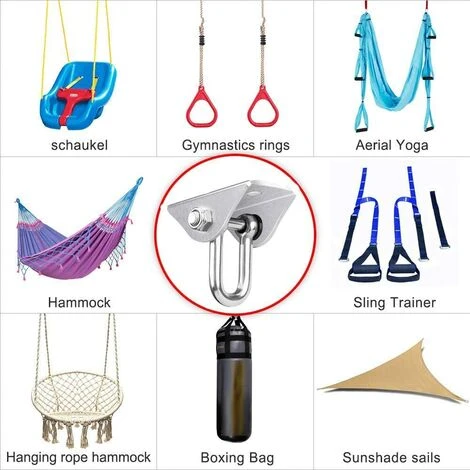 LANGRAY Edelstahl Schwerlast Deckenhaken Premium Hängematten Haken, 2 Schraube Für Beton Holz Yoga Hängematte Stuhl Sandsack, Wand-Haken, Decken-Haken, Traglast Bis 400Kg 7 LANGRAY Edelstahl Schwerlast Deckenhaken Premium Hängematten Haken, 2 Schraube Für Beton Holz Yoga Hängematte Stuhl Sandsack, Wand-Haken, Decken-Haken, Traglast Bis 400Kg – Bild 5