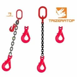 TRIZERATOP Kettengehänge 1-Strang, 6 Mm, WLL 1120 Kg Mit Sicherheitsgabelkopfhaken, 5 M Mit Kettenkürzer