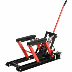 DURHAND Motorradheber Motorrad Hydraulik Scherenheber Hydraulische Motorrad Hebebühne Max. 680 Kg Stahl Rot 110 X 36 X 67 Cm - Schwarz/rot