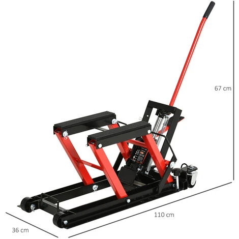 DURHAND Motorradheber Motorrad Hydraulik Scherenheber Hydraulische Motorrad Hebebühne Max. 680 Kg Stahl Rot 110 X 36 X 67 Cm - Schwarz/rot 5 DURHAND Motorradheber Motorrad Hydraulik Scherenheber Hydraulische Motorrad Hebebühne Max. 680 Kg Stahl Rot 110 X 36 X 67 Cm - Schwarz/rot – Bild 3