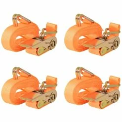 YOUTHUP Ratschen-Spanngurte 4 Stk 0,4 Tonnen 6m×25mm Orange