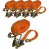 BAUMARKTPLUS 5x Profi Ratschen Spanngurt Spanngurte Zurrgurt 2-tlg 6m 2t 2to 2000kg TÜV/GS ORANGE -Seilwinden Sales 24061451 1