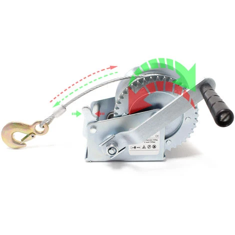 WILTEC Handseilwinde Bis 350kg 10m Drahtseil 3,2:1 Seilwinde Greifzug Handseilzug Forstseilwinde 5 WILTEC Handseilwinde Bis 350kg 10m Drahtseil 3,2:1 Seilwinde Greifzug Handseilzug Forstseilwinde – Bild 3