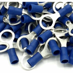 PEPTE 100 Stück Blau Isolierte Crimpringanschlüsse 8,4mm Stecker In Bolzengröße