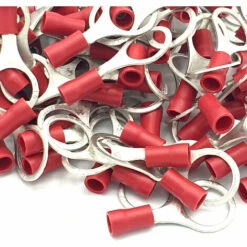 PEPTE 100 Stück Rot Isolierte Crimpringanschlüsse 10,5mm Stecker In Bolzengröße