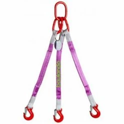 Trizeratop Hebebandgehänge 3 Strang 2100 Kg 2 Meter Ösenhaken Anschlagkette