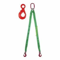 Trizeratop Hebebandgehänge 2 Strang 1400 Kg 1 Meter Selbstschliessender Ösenhaken Anschlagkette