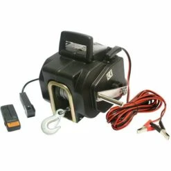 Varan Motors - Var-p3500-2 ELEKTRISCHE SEILWINDE MOTORWINDE WINDE HEBEZUG 12V 1587KG 10,5M Ø5,4MM - Schwarz