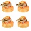Topdeal Ratschen-Spanngurte 4 Stk. 1 Tonne 6mx38mm Orange 04734 -Seilwinden Sales 27029797 1