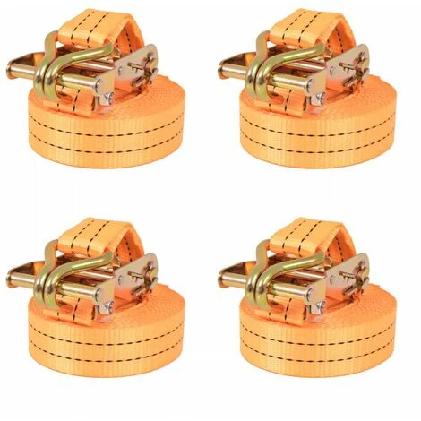 Topdeal Ratschen-Spanngurte 4 Stk. 1 Tonne 6mx38mm Orange 04734 3 Topdeal Ratschen-Spanngurte 4 Stk. 1 Tonne 6mx38mm Orange 04734