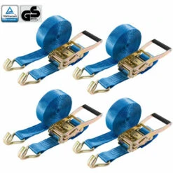 AREBOS Spanngurt Mit Ratsche 4 Stück 8 M 4000 Kg Zweiteilig Mit Haken EN 12195-2 GS Geprüft Zurrgurte