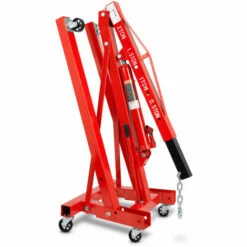 EBERTH Motorkran Werkstattkran Ladekran Mit 2000kg Maximalleistung, Hydraulischer Kran Für Die Werkstatt Mit 4-fach Verstellbarem Kranausleger 1050-1590mm, Einfach Klappbar, 6 Robuste Lenkrollen -Seilwinden Sales 2796436 2 1