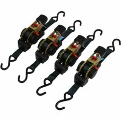 TRUTZHOLM® / BAUMARKTPLUS 4x Automatik Spanngurt Zurrgurt 1,8m X 25mm 320/640 DaN Selbstaufrollend Mit S-Haken