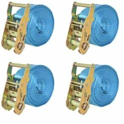 ASUPERMALL Ratschen-Spanngurte 4 Stk. 2 Tonnen 6m×38mm Blau