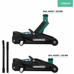 VONROC Wagenheber – Rangierwagenheber – 2 Tonnen – Max. 33 Cm. – Inkl. Langer Hubgriff -Seilwinden Sales 29350141 3