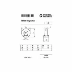 SONSTIGE DIN 582 Ringmuttern M 27, Stahl Galv. Verzinkt Farblos -Seilwinden Sales 30597151 4