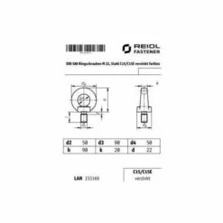 SONSTIGE DIN 580 Ringschrauben M 22, Stahl C15/C15E Verzinkt Farblos -Seilwinden Sales 30619730 4