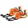 2x Profi Ratschen Spanngurt Spanngurte Zurrgurt 2-tlg 5m 0,8t 0,8to 800 Kg ORANGE -Seilwinden Sales 30803781 1