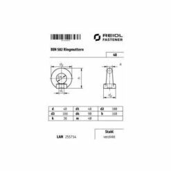 SONSTIGE DIN 582 Ringmuttern M 48, Stahl Galv. Verzinkt Farblos -Seilwinden Sales 30837525 4