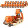 BAUMARKTPLUS 10x Profi Ratschen Spanngurt Spanngurte Zurrgurt 2-tlg 6m 4t 4to 4000kg TÜV/GS ORANGE