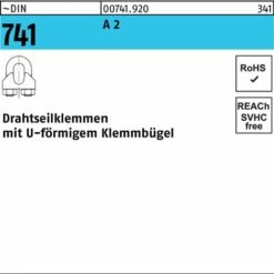 DIVERSE Drahtseilklemme DIN 741 U-förmig 5 MM / M 5 A 2