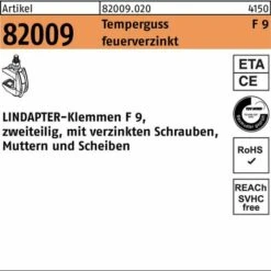 Lindapter Klemme R 82009 GTW 40 F 9 M 16 / 29 - 69 Temperguss Feuerverzinkt