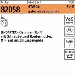 Lindapter Klemme R 82058 GTW 40 FL 4 M 10 Galvanisch Verzinkt