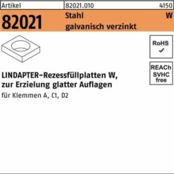 Lindapter Rezessfüllplatte R 82021 Form W W 12 / 6,5 Stahl Galvanisch Verzinkt
