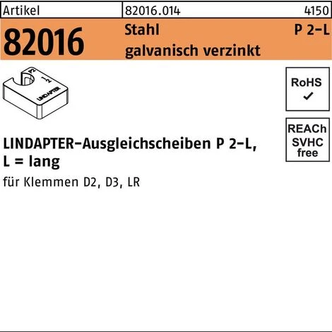 Lindapter Ausgleichscheibe R 82016 GTW 40 P2 M 10 / 10,0 Stahl Galvanisch Verzinkt 3 Lindapter Ausgleichscheibe R 82016 GTW 40 P2 M 10 / 10,0 Stahl Galvanisch Verzinkt