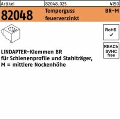 Lindapter Klemme R 82048 GTW 40 BR 20 /10,0 Temperguss Feuerverzinkt