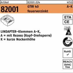 Lindapter Klemmen R 82001 GTW 40 KM 20 / 7,0 Feuerverzinkt